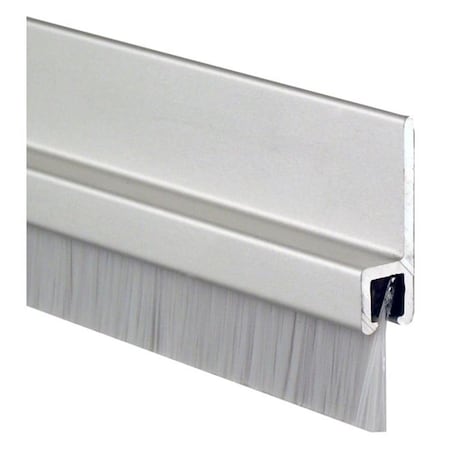 Perfectpatio 84 in. 180 deg Aluminum Retainer Weatherstrip with 0.75 in. Nylon Brush, Clear Aluminum PE2005162